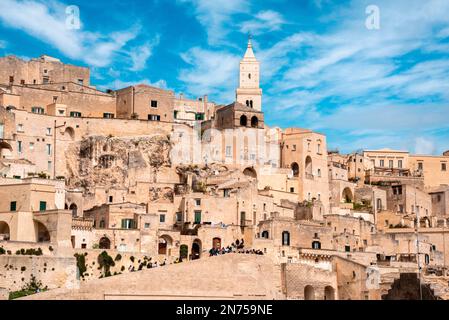 Scenic view of famous historic downtown Matera in Italy Stock Photo