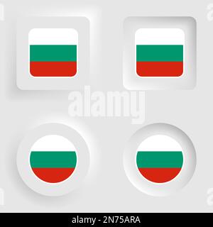 Bulgaria neumorphic graphic and label set. Element of impact for the use you want to make of it. Stock Vector