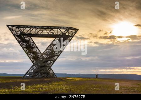 Germany, Saarland, Saar Roamers, Saarpolygon in Ensdorf, Ensdorf slagheap, mine, coal mining, Duhamel slagheap Stock Photo