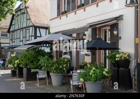 Germany, Hesse, Dreieichenhain, Dreieichenhainer Altstadt, Impressionen, La Table - Eating and Drinking Stock Photo
