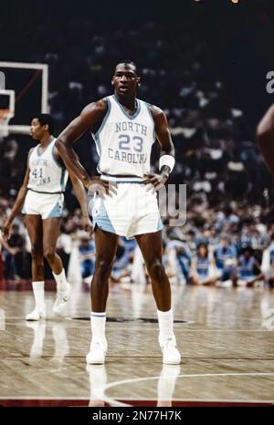 Michael Jordan (23), North Carolina, competing vs Indiana in the