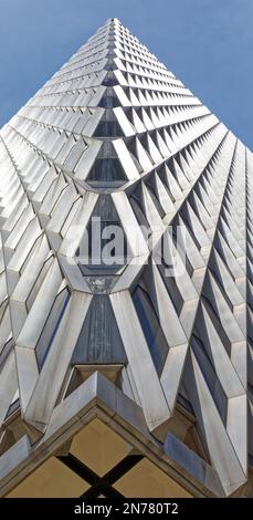 Pittsburgh Downtown: United Steelworkers Building relies on a steel exoskeleton for support – the shiny steel diamond grid isn’t just for looks. Stock Photo