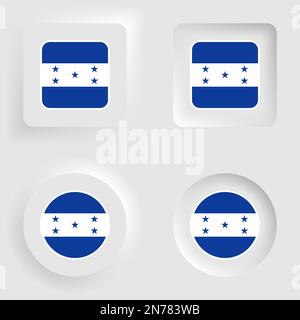 Honduras neumorphic graphic and label set. Element of impact for the use you want to make of it. Stock Vector