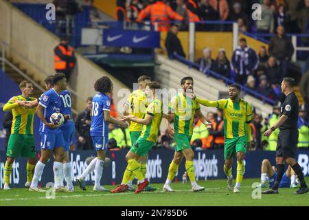 Birmingham, UK. 10th Feb, 2023. Both sets of players come to blows during the Sky Bet Championship match Birmingham City vs West Bromwich Albion at St Andrews, Birmingham, United Kingdom, 10th February 2023 (Photo by Gareth Evans/News Images) in Birmingham, United Kingdom on 2/10/2023. (Photo by Gareth Evans/News Images/Sipa USA) Credit: Sipa USA/Alamy Live News Stock Photo