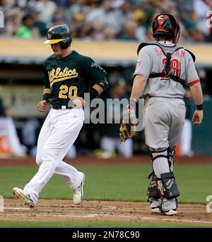July 20, 2013 Anaheim, CA.Oakland Athletics third baseman Josh