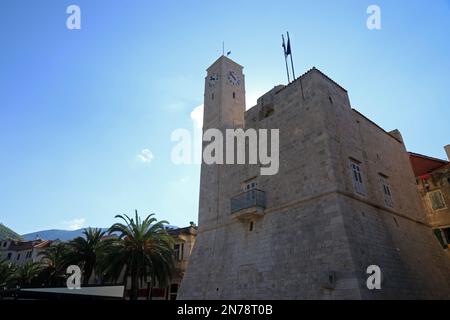 Fort of Komiza, venetian tower in Komiza, Vis island, Croatia Stock Photo