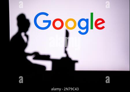 JAPAN, TOKYO. JANUARY 30, 2023: Google. A Woman in Tech: Solo Software Developer Stands Strong with Company Support Stock Photo