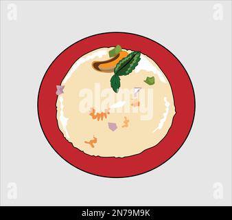 Rava Upma vector illustration on white background Stock Vector