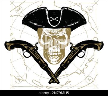 vector skull on white background Stock Vector