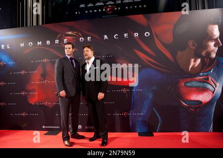 Henry Cavill & Russell Crowe: 'Man of Steel' Madrid Premiere