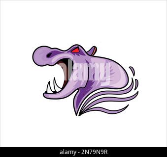 Hippo mascot vector Stock Vector