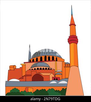 hagia sophia mosque vector illustration Stock Vector