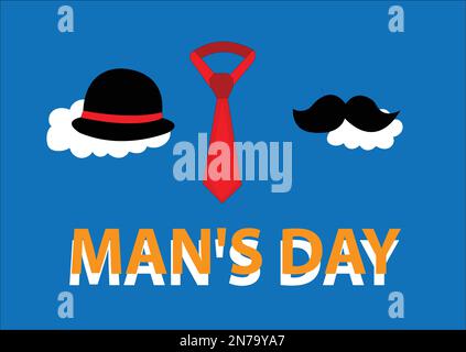 Mans day poster vector Stock Vector