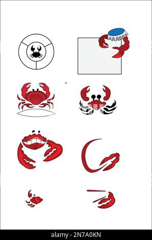 Crab logo set vector illustration Stock Vector