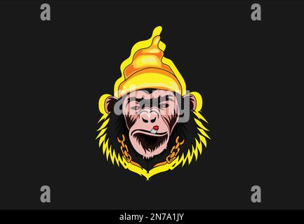 monkey mascot vector logo Stock Vector