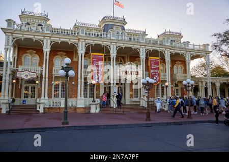 Bay Lake, FL, USA. February 03, 2023: Magic Kingdom weekends walk in. The Magic Kingdom, is a theme park at the Walt Disney World Resort in Bay Lake Stock Photo