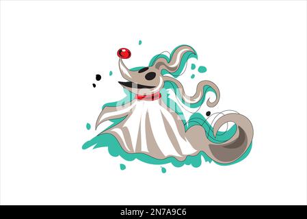 Funny ghost mascot illustration in vector Stock Vector