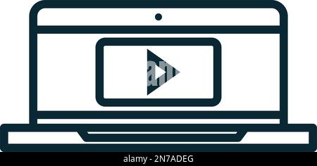 laptop video blogging Stock Vector