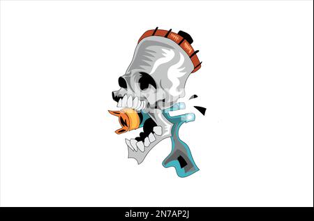 Human Skull Vector for T-shirt Stock Vector