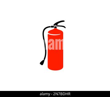 Extinguisher, fire extinguisher, extinguishing and fire fighting, graphic design. Fire, flames, firefighter, extinguish and fire equipment, sign Stock Vector