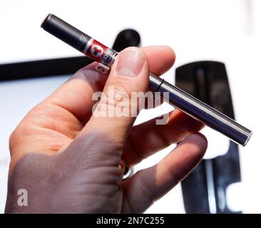 The VUSE Solo digital vapor cigarette is seen during the VUSE product ...