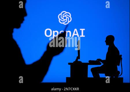 JAPAN, TOKYO. JANUARY 30, 2023: Open AI. The Future is Now: Man and Web Developer Embracing Technology Stock Photo