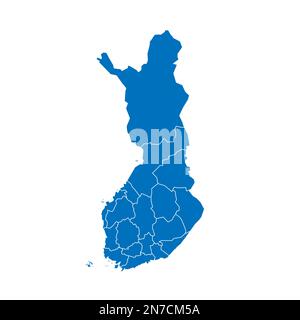 Vector Blank Map Of Finland With Regions Or Counties And Administrative Finland Political Map Of Administrative Divisions Regions And One Autonomous Region Of Aland Solid Blue Blank Vector Map With White Borders 2n7cm5a