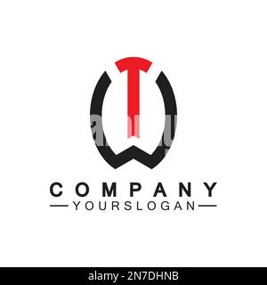 Initial letter wt logo or tw logo vector design template Stock Vector