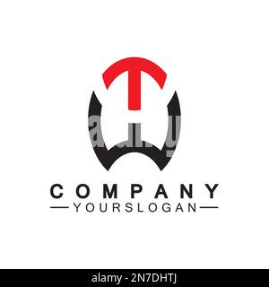 Initial letter wt logo or tw logo vector design template Stock Vector