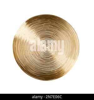 Shiny stylish metal bowl isolated on white, top view Stock Photo