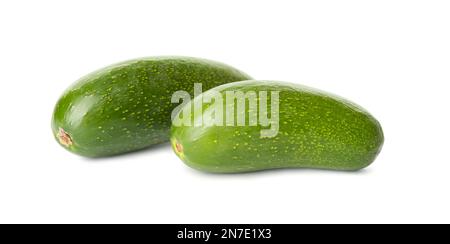 Fresh whole seedless avocados isolated on white Stock Photo