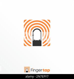 Index finger in Touch with line circle around image graphic icon logo design abstract concept vector stock. used as a symbol related to Finger print Stock Vector