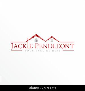 Unique Two side roof house image graphic icon logo design abstract concept vector stock. Can be used as a symbol related to property or home. Stock Vector