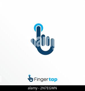 simple and unique Hand Touch image graphic icon logo design abstract concept vector stock. Can be used as a symbol associated with a Finger print. Stock Vector