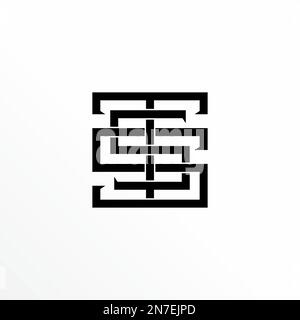 Letter or word TSS font in line Square image graphic icon logo design abstract concept vector stock symbol related to initial or motif. Stock Vector