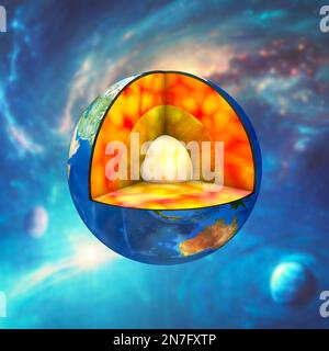 Earth's internal structure, illustration Stock Photo