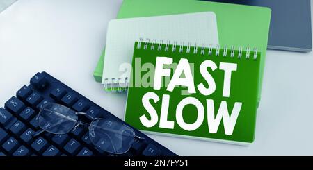 Conceptual caption Fast Slow. Concept meaning moving or proceeding with ...