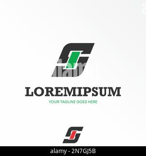 Letter or word IS font in parallelogram or Negative space image graphic icon logo design abstract concept vector stock related to initial sport. Stock Vector