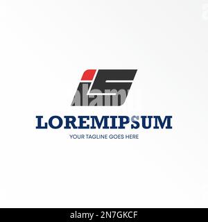 Letter or word IS font in parallelogram or Negative space image graphic icon logo design abstract concept vector stock related to initial sport. Stock Vector