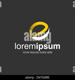 Letter or word E font in Circle and cutting image graphic icon logo design abstract concept vector stock. Can be used as a symbol related to initial Stock Vector