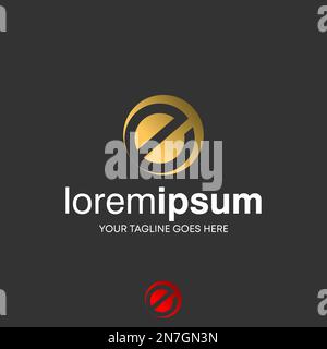 Letter or word E in rectangle circle block or Negative space image graphic icon logo design abstract concept vector stock initial. Stock Vector