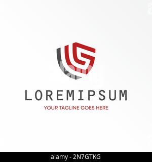 Letter or word LS font in line hexagon guard Shield image graphic icon logo design abstract concept vector stock related to initial sport or safety. Stock Vector
