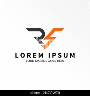 Letter or word RSV fline font in Triangle shield guard image graphic icon logo design abstract concept vector stock symbol related to initial or sport Stock Vector