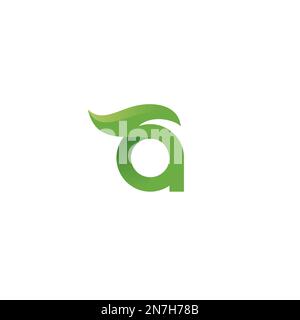 Letter A With Leaf Logo. Leaf Symbol For Nature Design Stock Vector