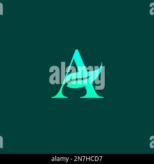 Letter A logo design. Leaf Letter A Icon Stock Vector