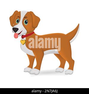 Dog realistic vector illustration isolated on white background. Stock Vector