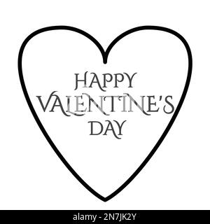 Happy Valentines Day handwritten lettering design text isolated on white background. vector illustration. Stock Vector