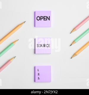 Inspiration showing sign Open Source. Business showcase denoting software which original source code freely available Stock Photo