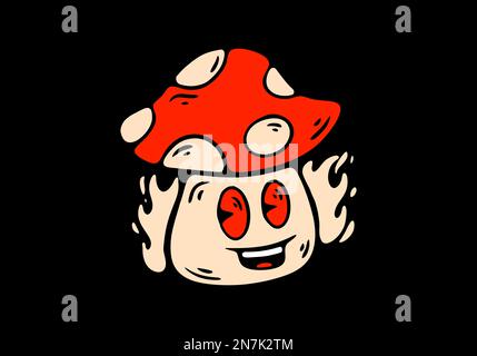 mascot character illustration design of a mushroom Stock Vector