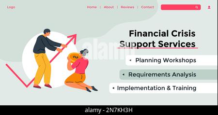 Financial crisis support services, analysis web Stock Vector